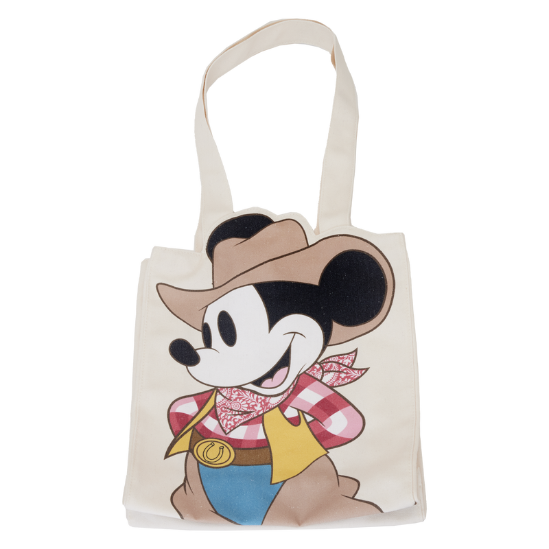 Western Mickey Mouse Canvas Tote Bag