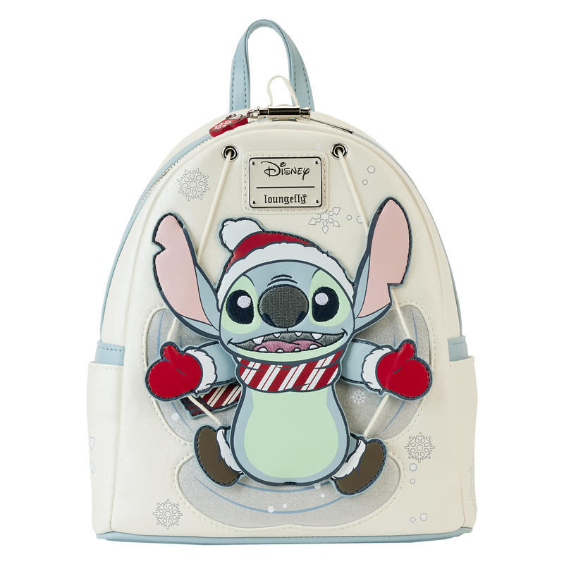Stitch Holiday Snow Angel Glitter Mini Backpack