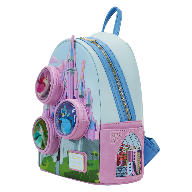Sleeping Beauty Castle Three Good Fairies Stained Glass Mini Backpack