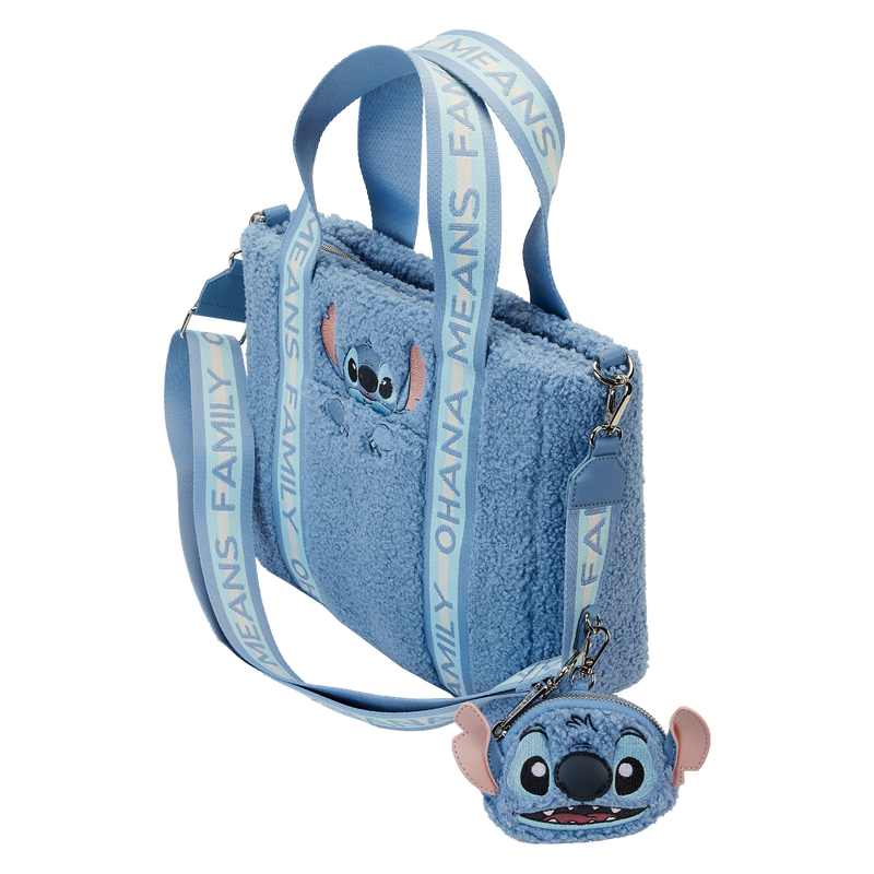 Stitch Plush Sherpa Tote Bag With Coin Bag
