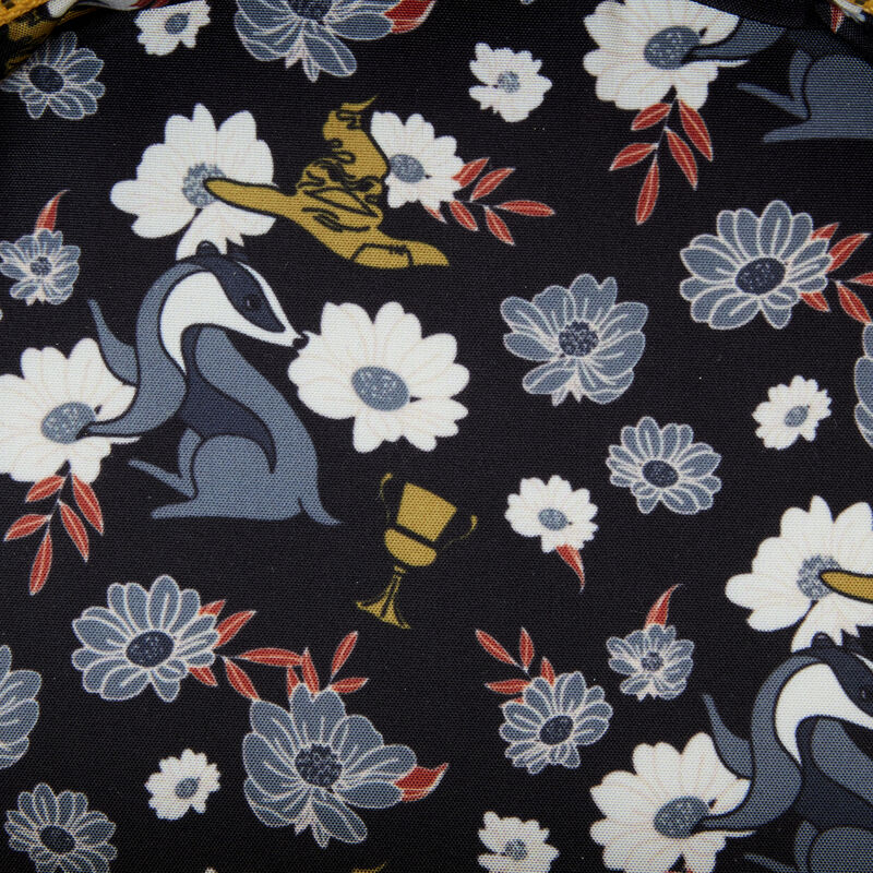 Harry Potter Hufflepuff House Floral Tattoo Mini Backpack