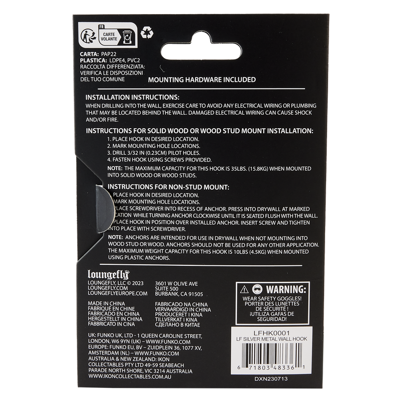 Loungefly Silver Metal Display Wall Hook