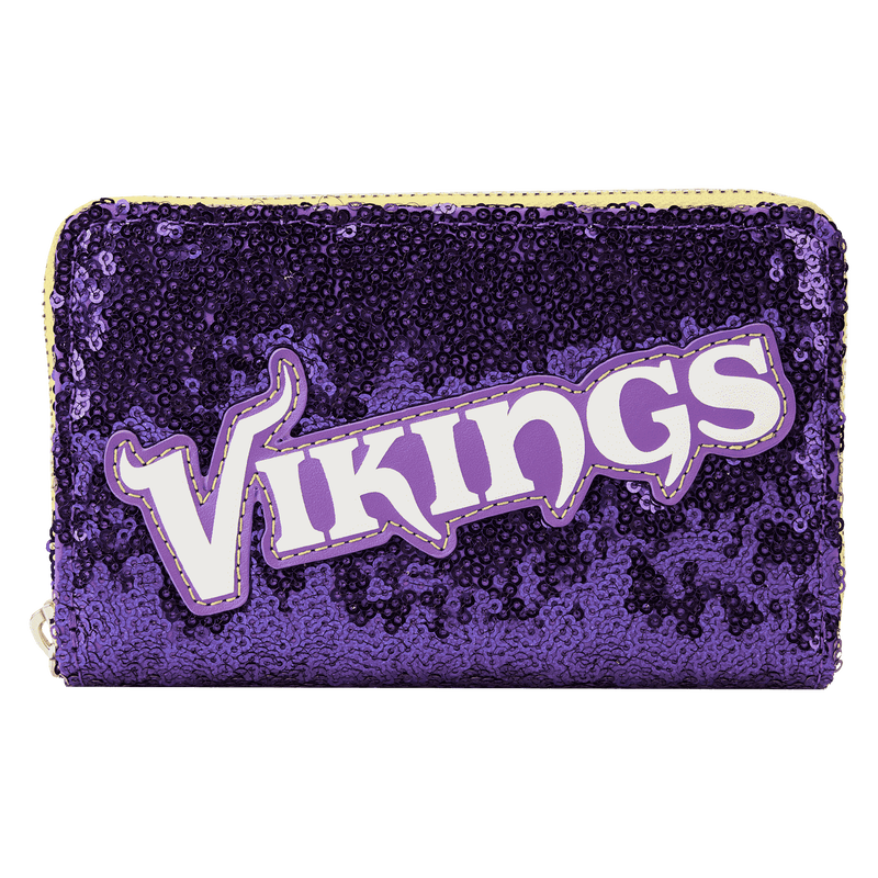NFL Minnesota Vikings Sequin Zip Around Wallet