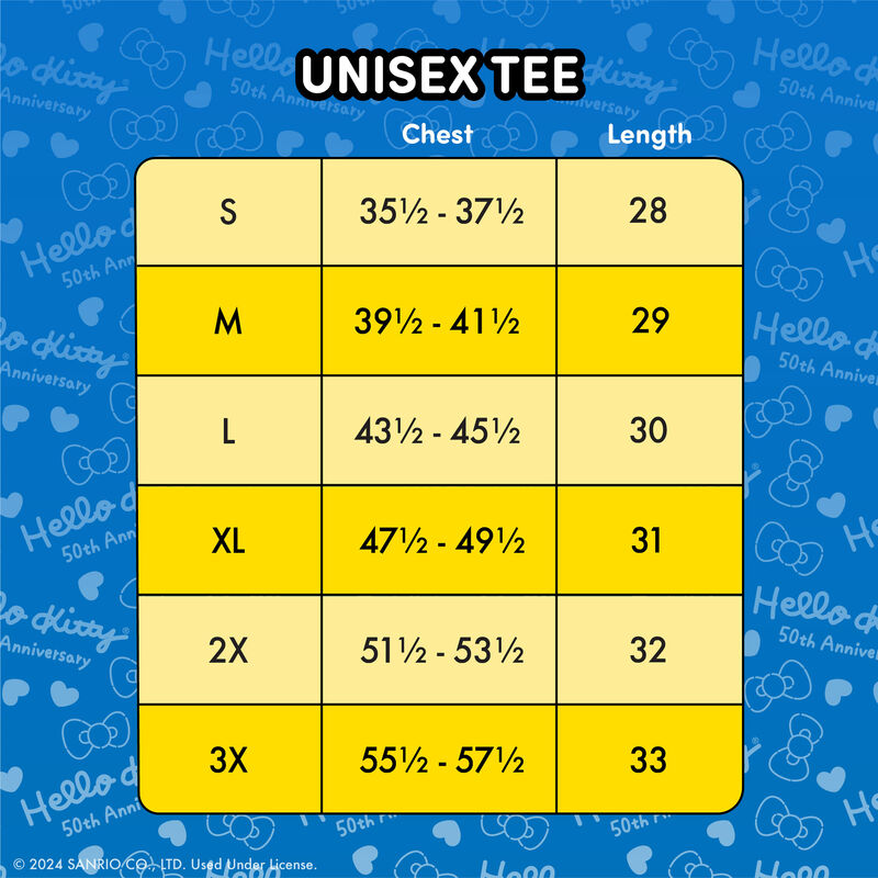 Sanrio Hello Kitty 50th Anniversary All-Over Print Unisex Tee