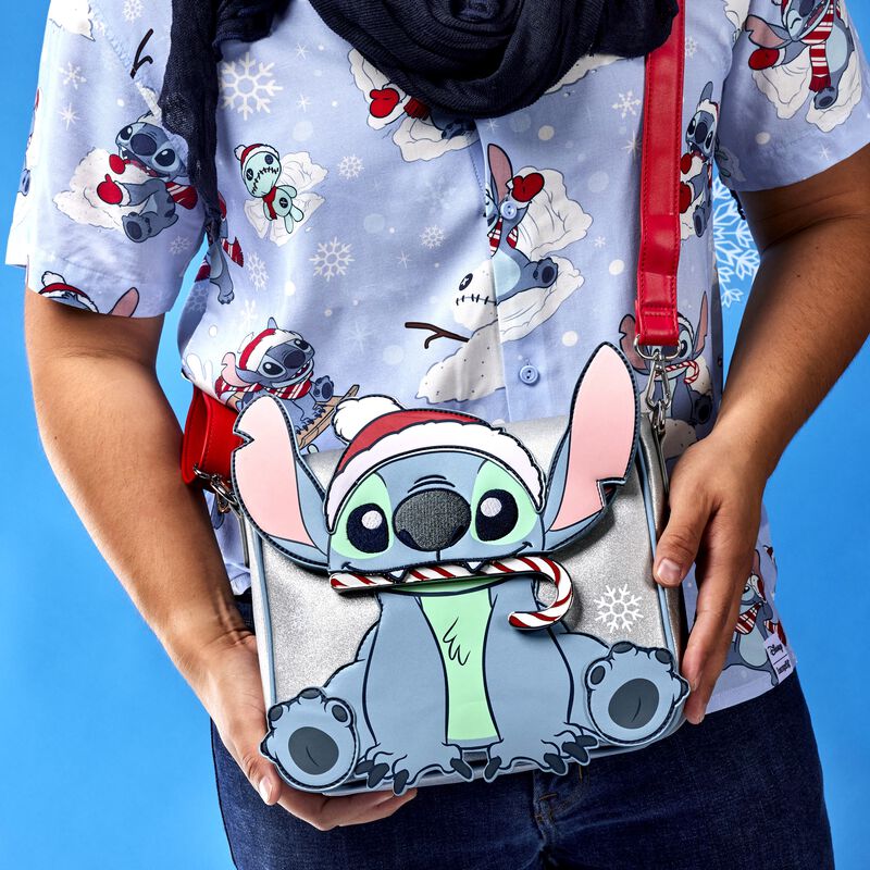 Stitch Holiday Glitter Crossbody Bag