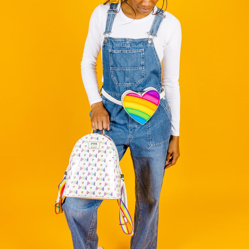 Lisa Frank Rainbow Heart Mini Backpack with Waist Bag