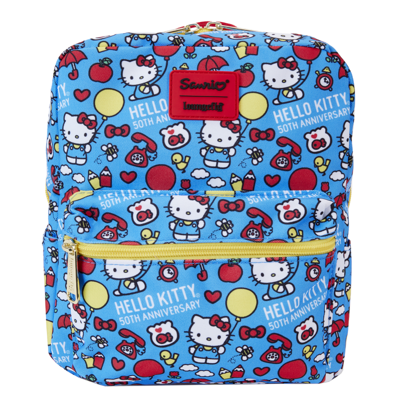 Sanrio Hello Kitty 50th Anniversary All-Over Print Nylon Square Mini Backpack