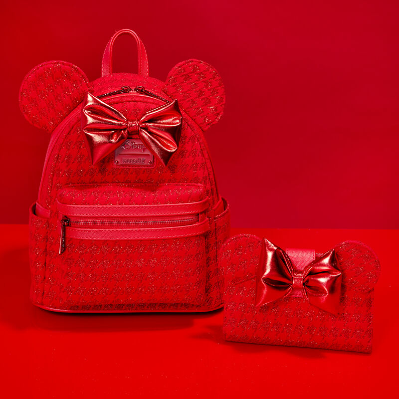 Minnie Mouse Exclusive Red Glitter Tonal Bifold Wallet