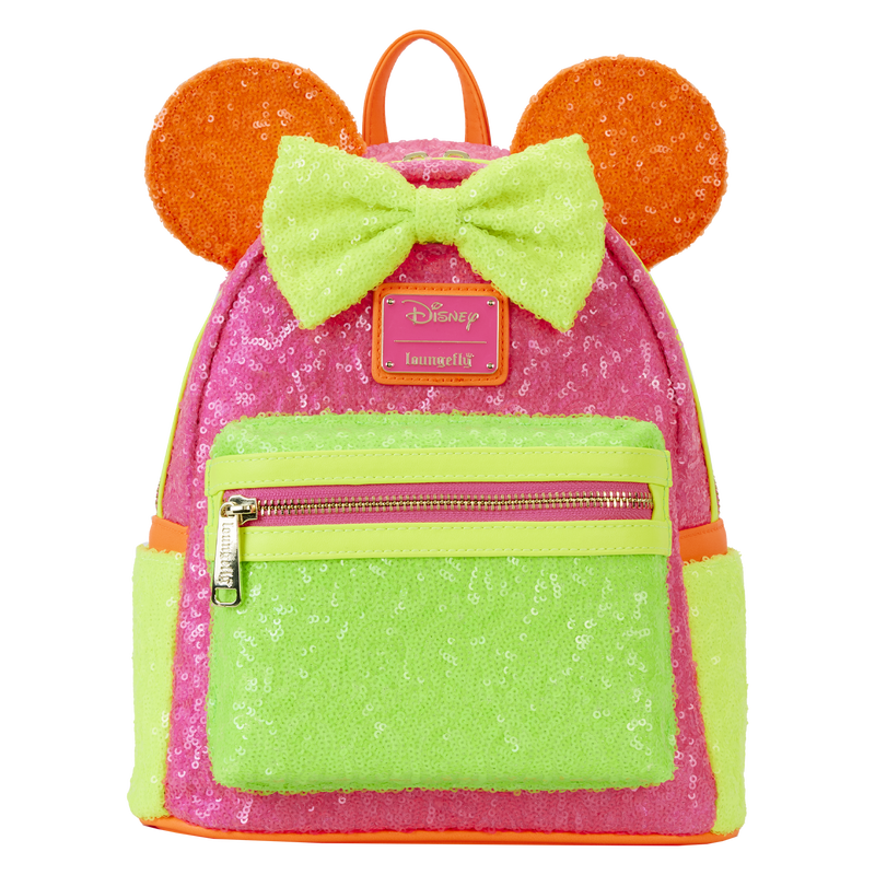 Minnie Mouse Exclusive Color Block Neon Sequin Mini Backpack