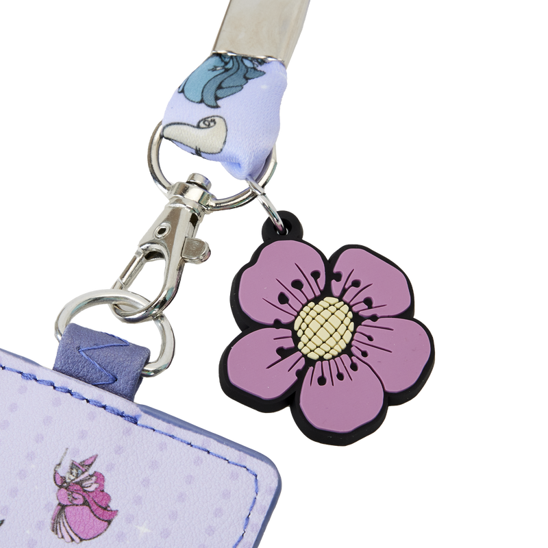 Sleeping Beauty 65th Anniversary Floral Scene Lanyard With Card Holder