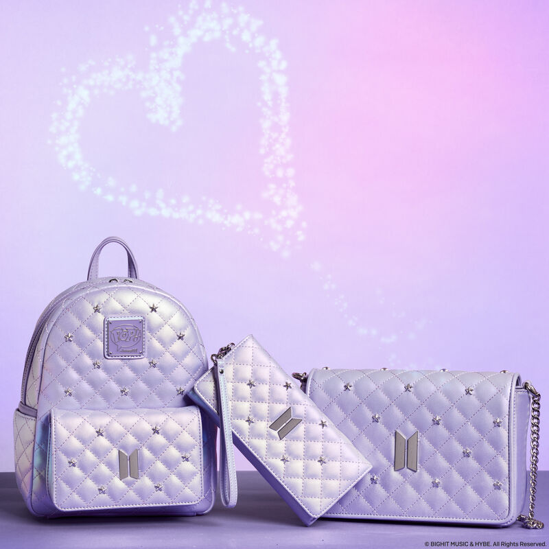 Funko Pop! By Loungefly BTS Logo Iridescent Purple Flap Wallet