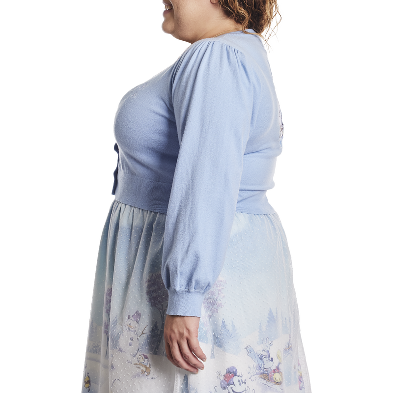 Stitch Shoppe Mickey x26 Friends Winter Snow Balloon Sleeve Cardigan