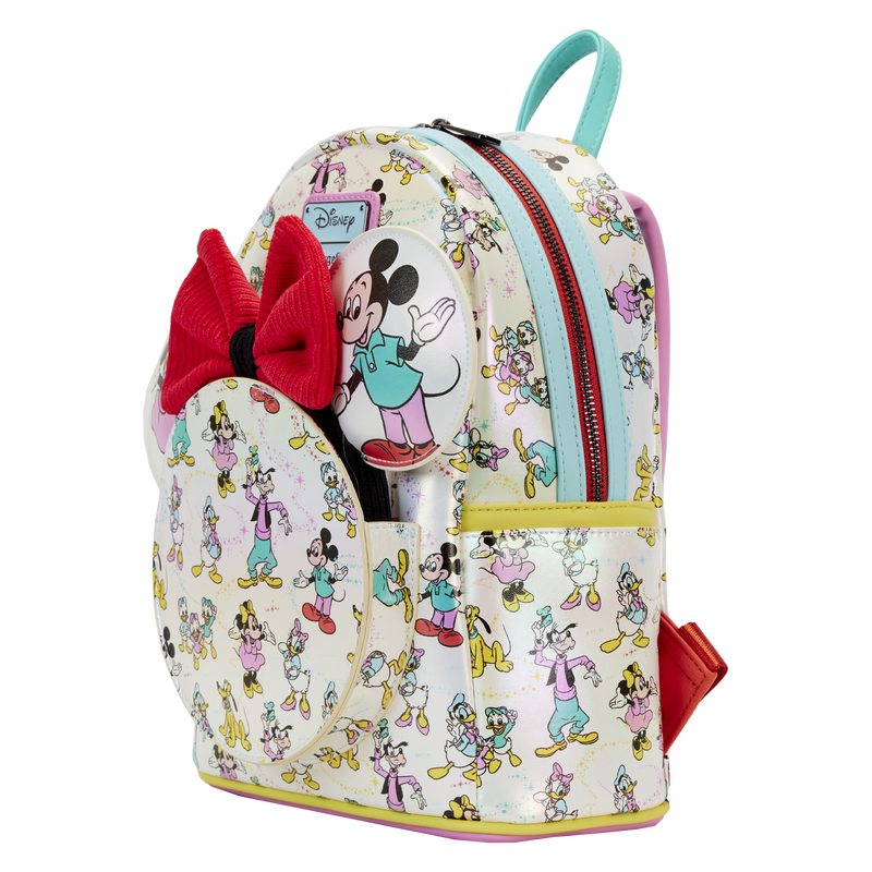 Disney100 Mickey x26 Friends Classic All-Over Print Iridescent Mini Backpack With Ear Headband