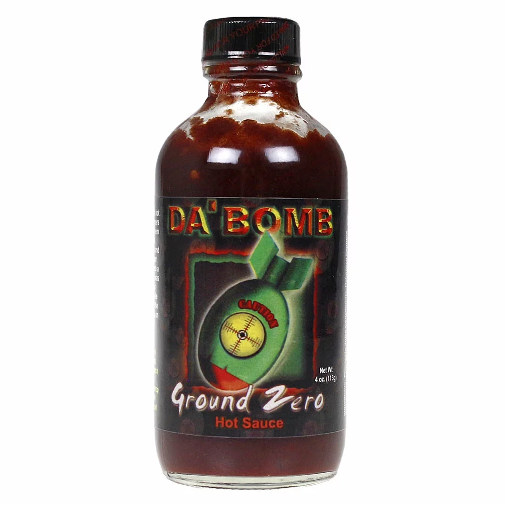 Da'Bomb Ground Zero Hot Sauce Extra Hot Pepper Extract 321,900 Scoville 4 oz.