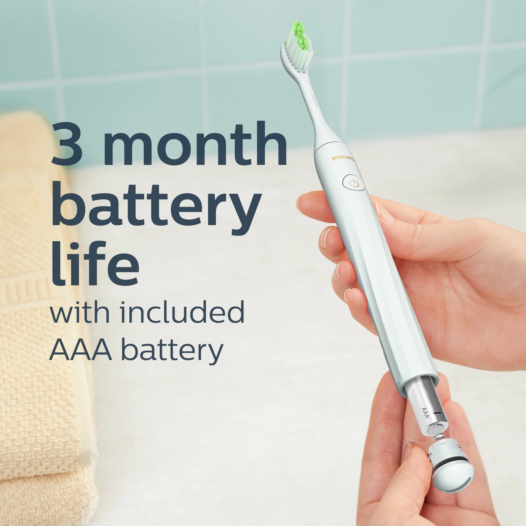 Philips One by Sonicare Battery Toothbrush, Mint Blue, HY1100/03