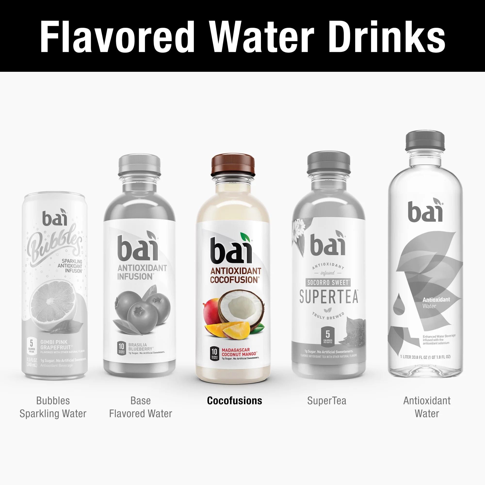 Bai Gluten-Free, Madagascar Coconut Mango, Antioxidant Infused Drinks, 18 Fl Oz, 12 Pack Bottles