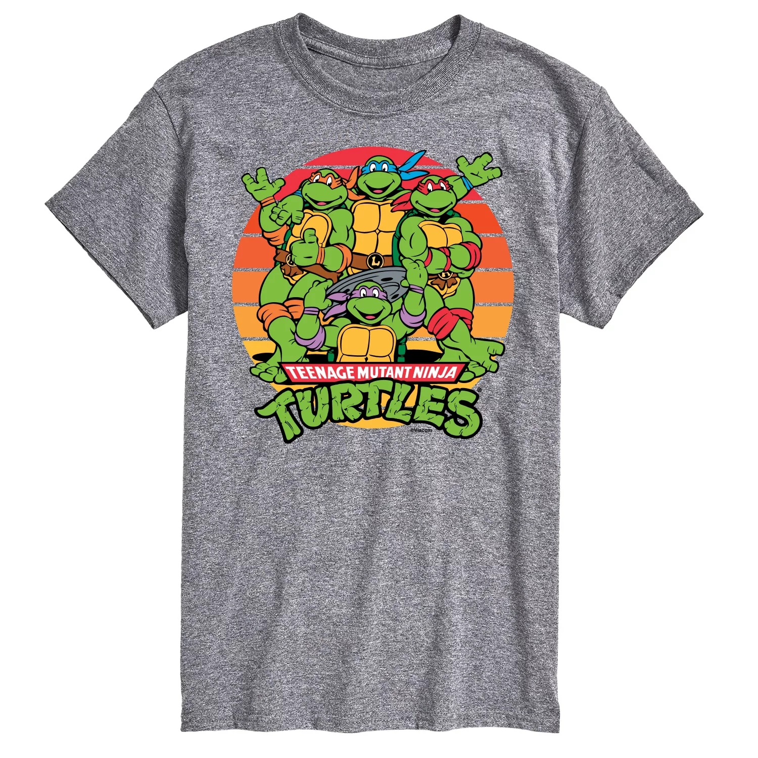 Teenage Mutant Ninja Turtles - Retro Sunset Circle - Men's Short Sleeve Graphic T-Shirt