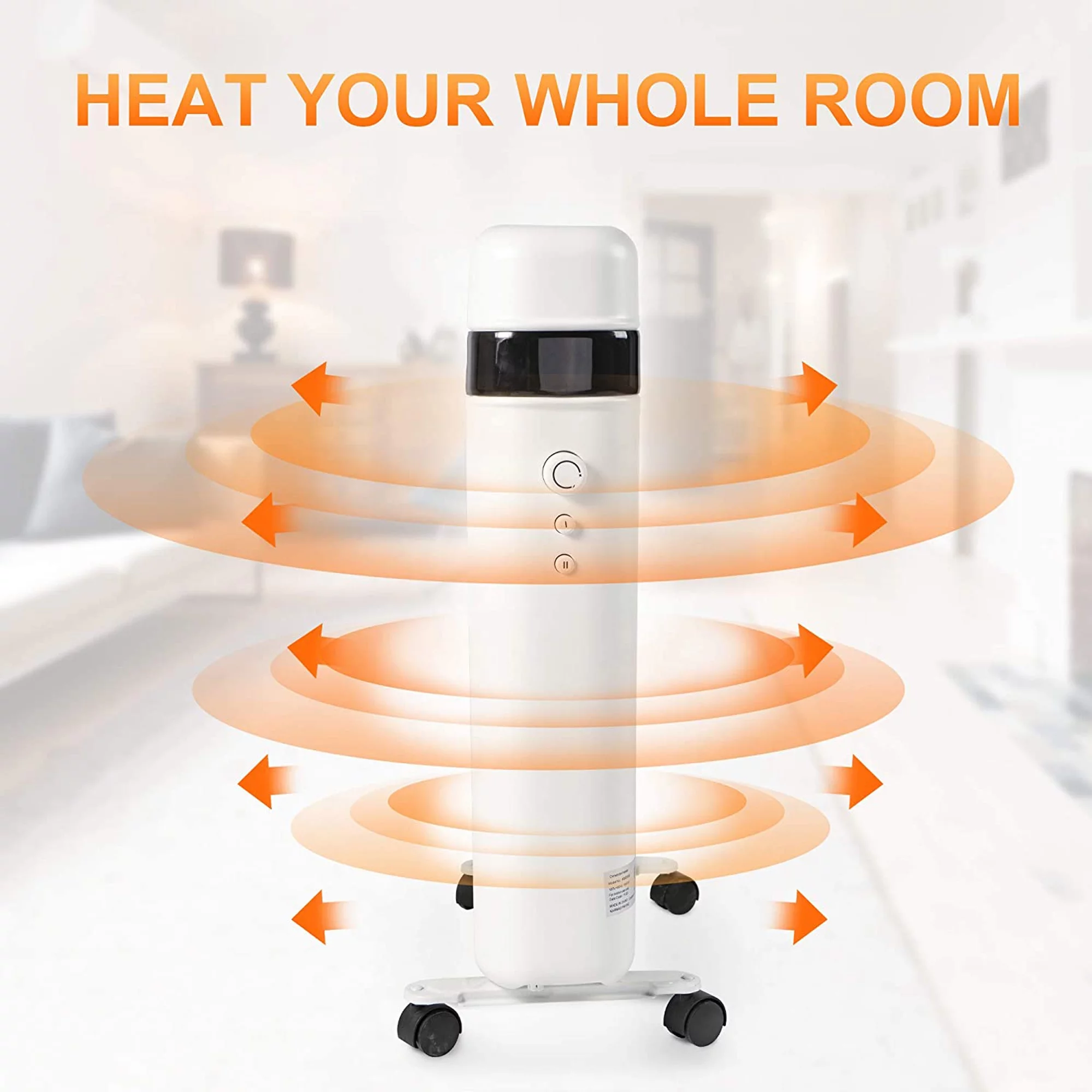 KARMAS PRODUCT Electric Space Heater 1500W Panel Convector Heater with Wheels for Indoor Use Room Sizes up to 215ft