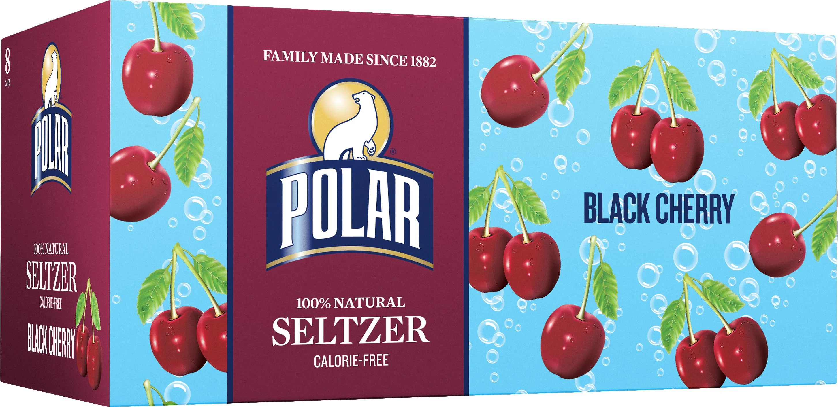 Polar Black Cherry Sparkling Water, 20 Fl Oz, 24 Count Cans