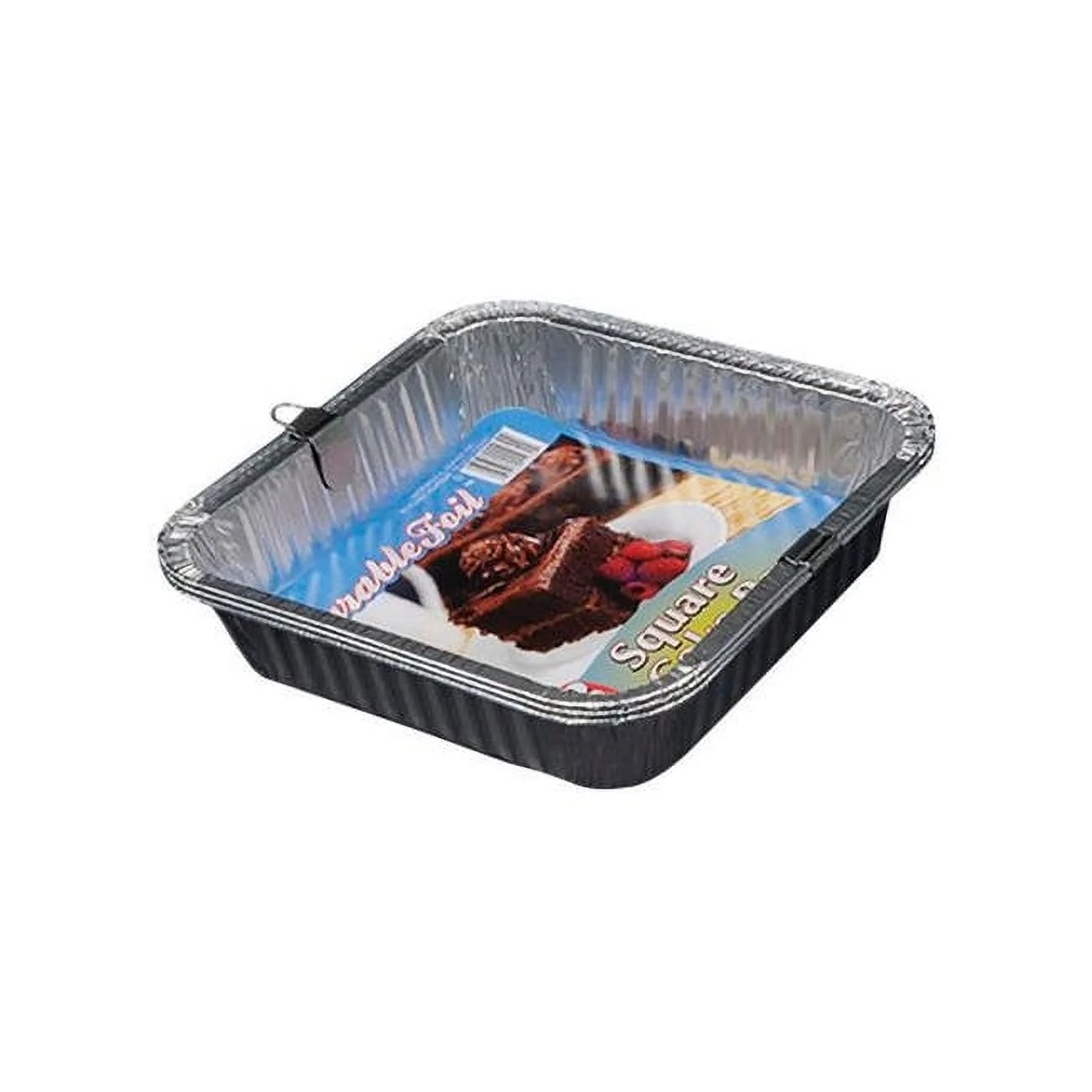 Home Plus  8 x 8 in. Durable Foil Square Cake Pan - Silver- pack of 12