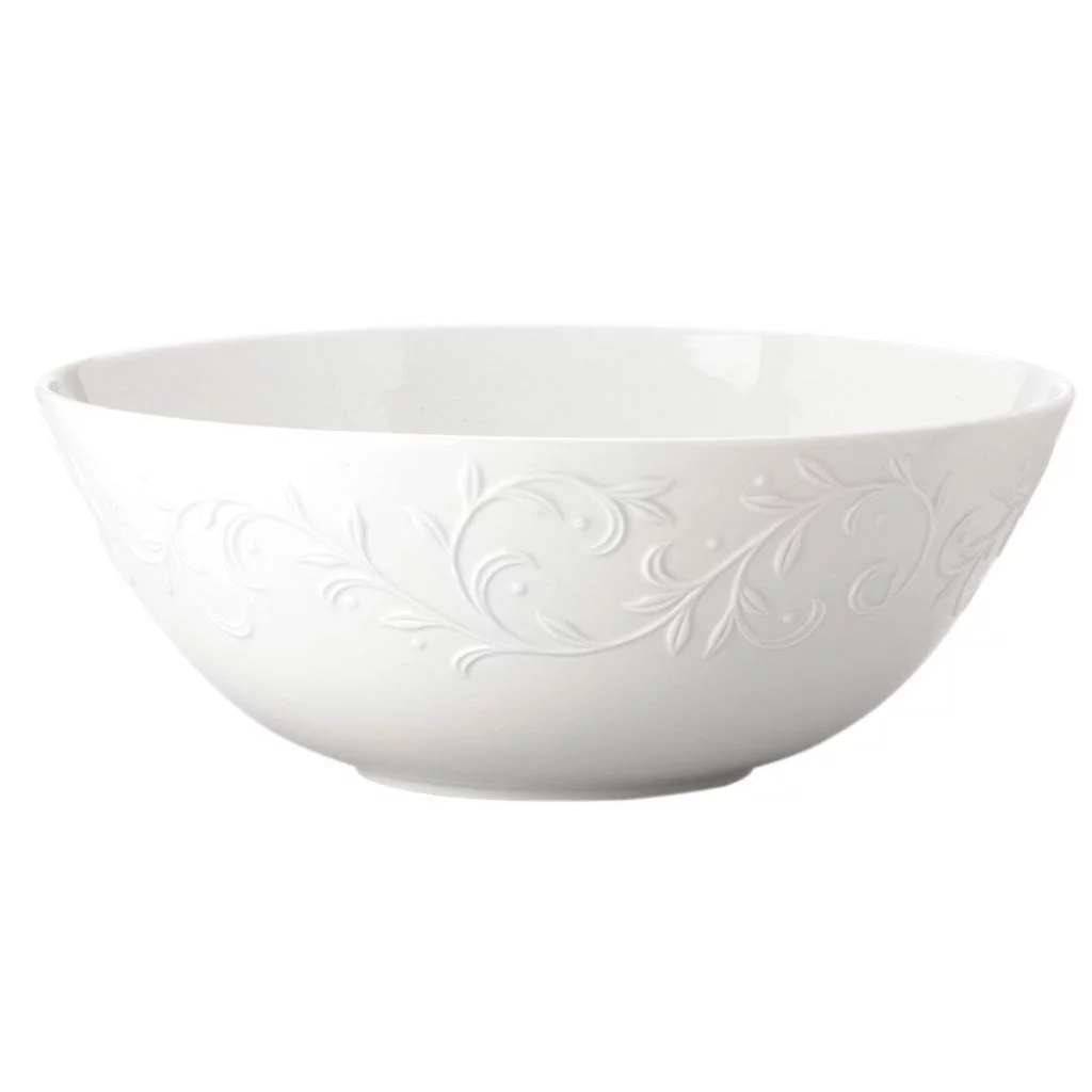Lenox Opal Innocence Carved White Porcelain Serving Bowl