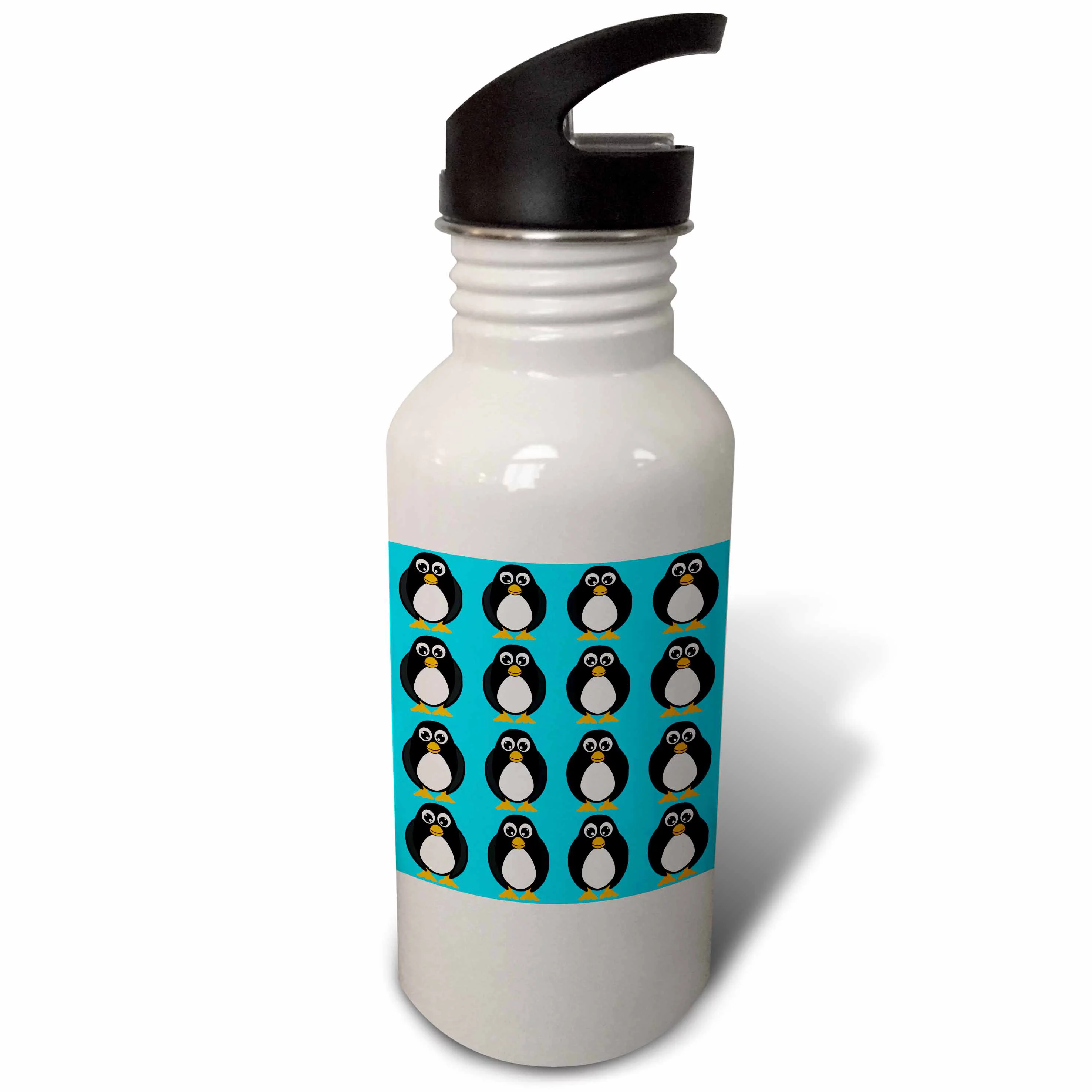 Cute Penguin Blue Print 21 oz Sports Water Bottle wb-6108-1