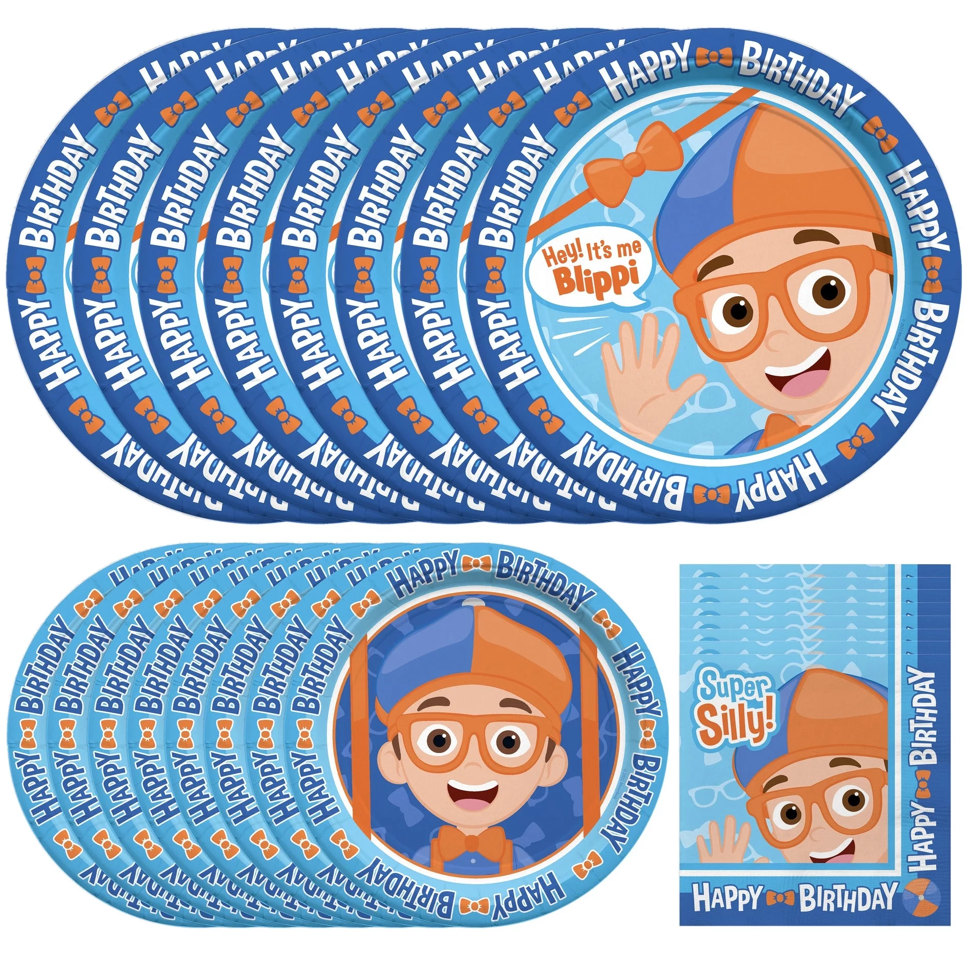 Blippi Birthday Party Tableware Starter Set for 16 Guests
