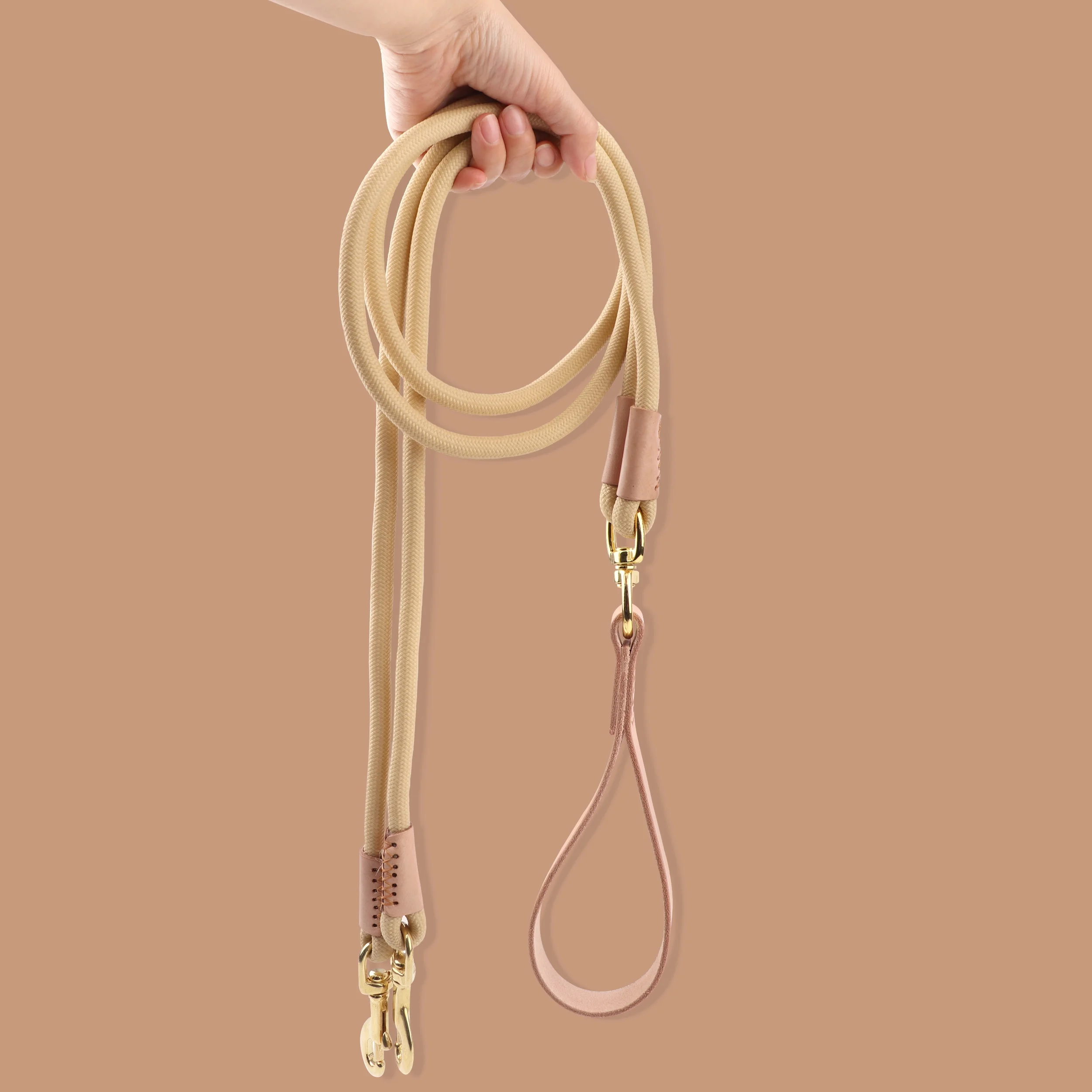 Pet Artist Strong Nylon Dog Leash / Pet Training Twin Rope Leashes 2 Way with Splitter Coupler