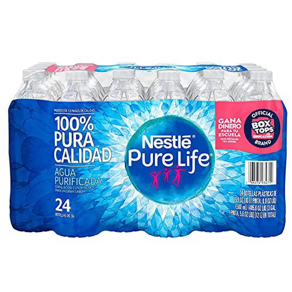 nestle(r) pure life(tm) purified bottled water, 16.9 oz., case of 24