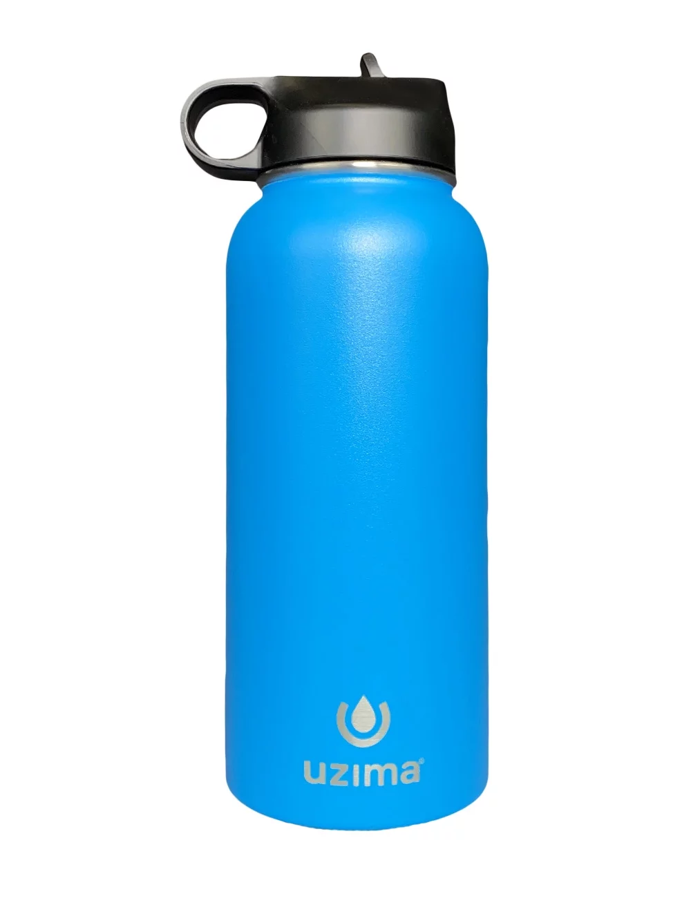 Uzima - Z-Source Filtered Water Bottle for Hiking, Backpacking, Camping, and Travel. Water Purification on the Go. Large 32oz Capacity with Double-Walled Stainless Steel Exterior. (Blue)