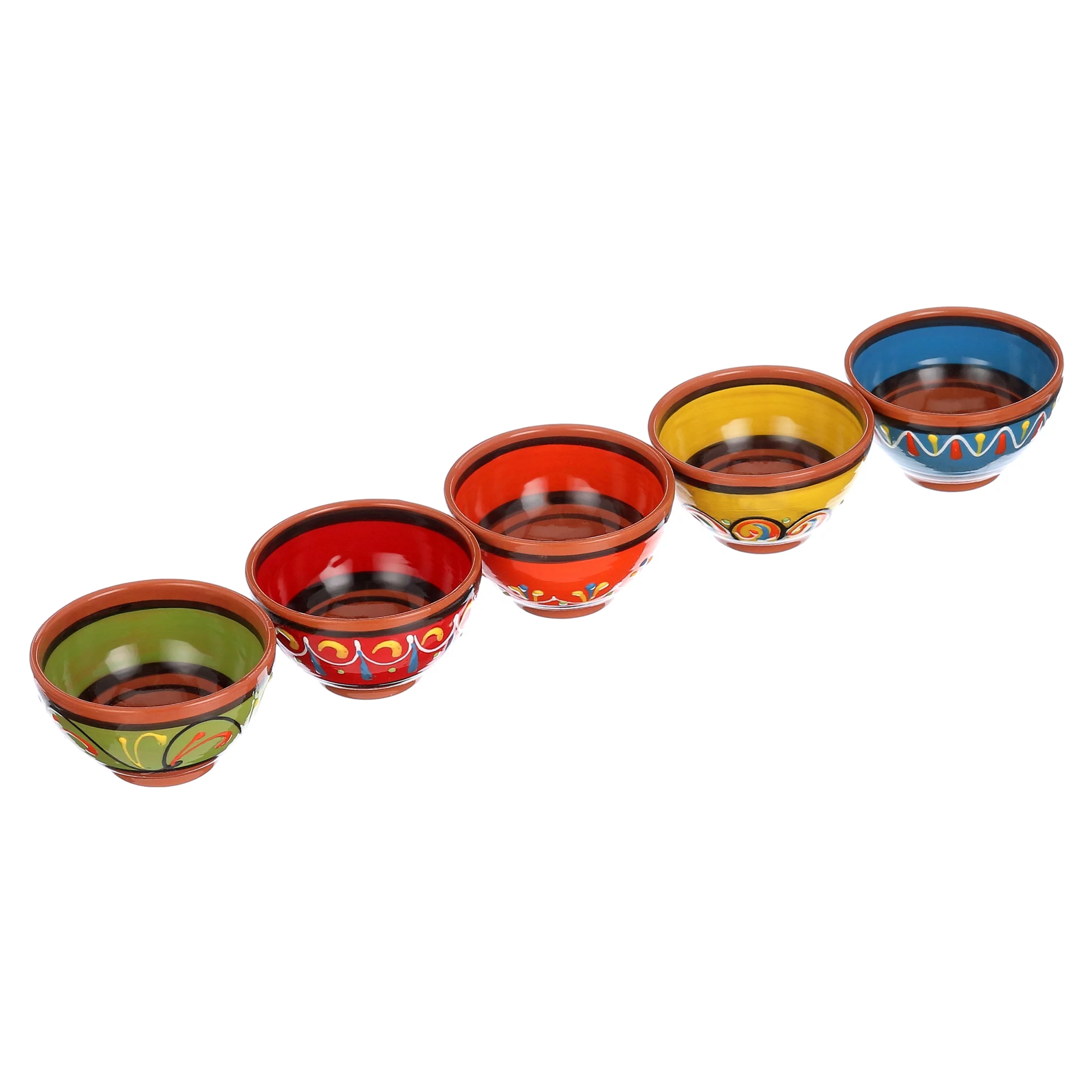 Terracotta Salsa Bowl Set of 5 - Hand Painted From Spain