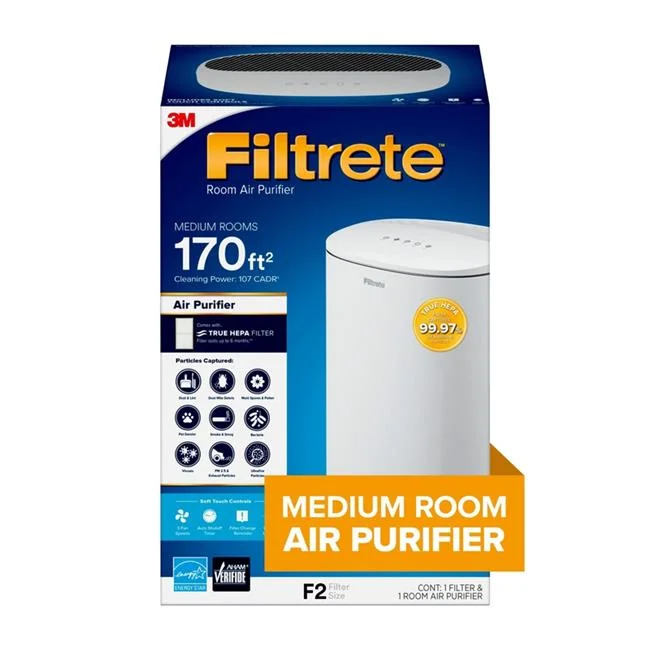 170 sq. ft. Hepa Air Purifier, White