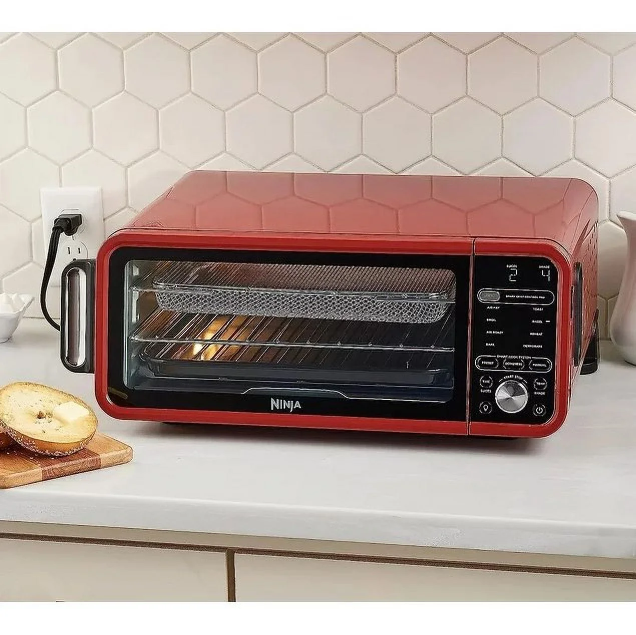 Pre-Owned Ninja SP251Q Digital Air Fry Pro 10-in-1 Smart Oven w/Temperature Probe - RED (Fair)