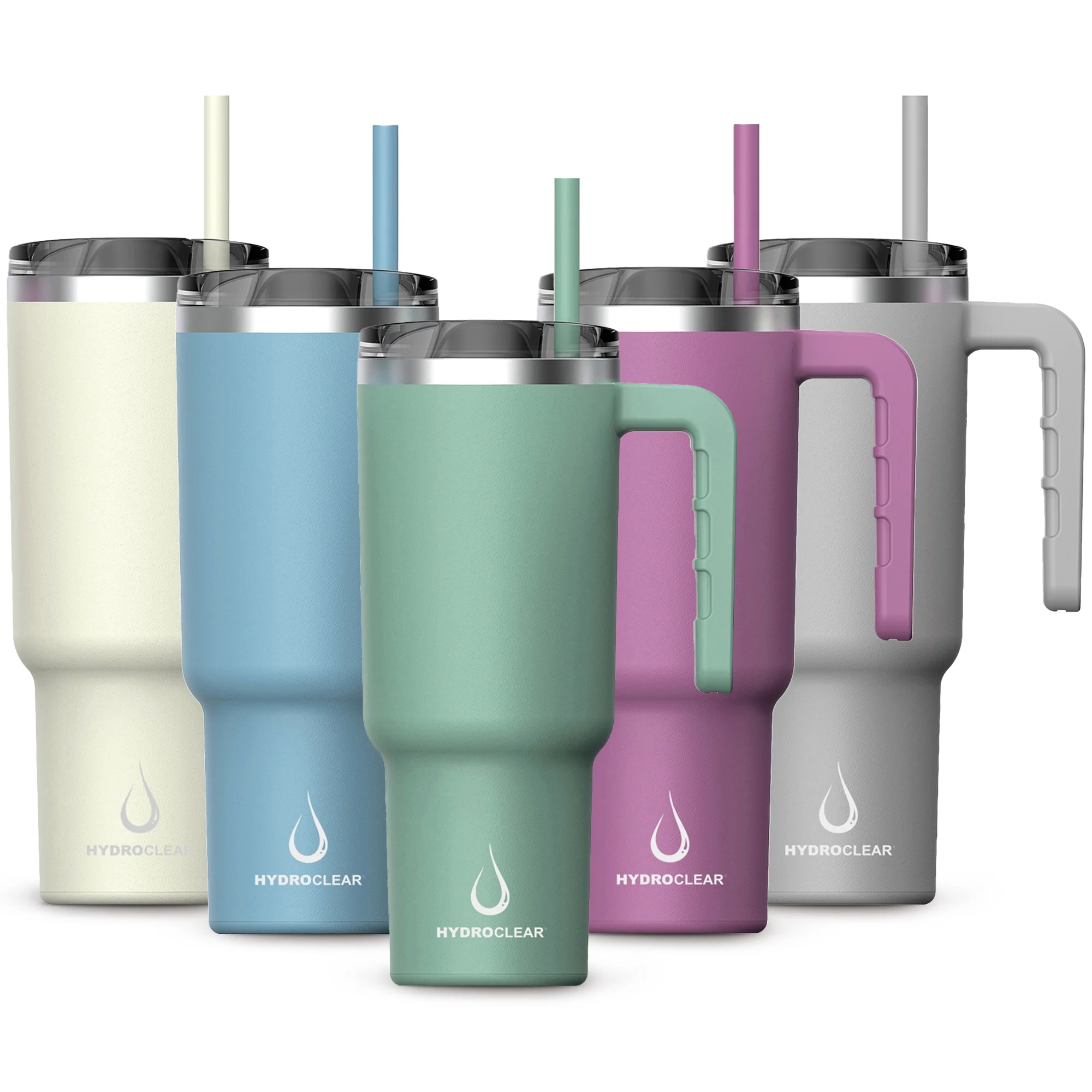 Hydroclear Stainless Steel 40 oz Tumbler with Handle (Green)