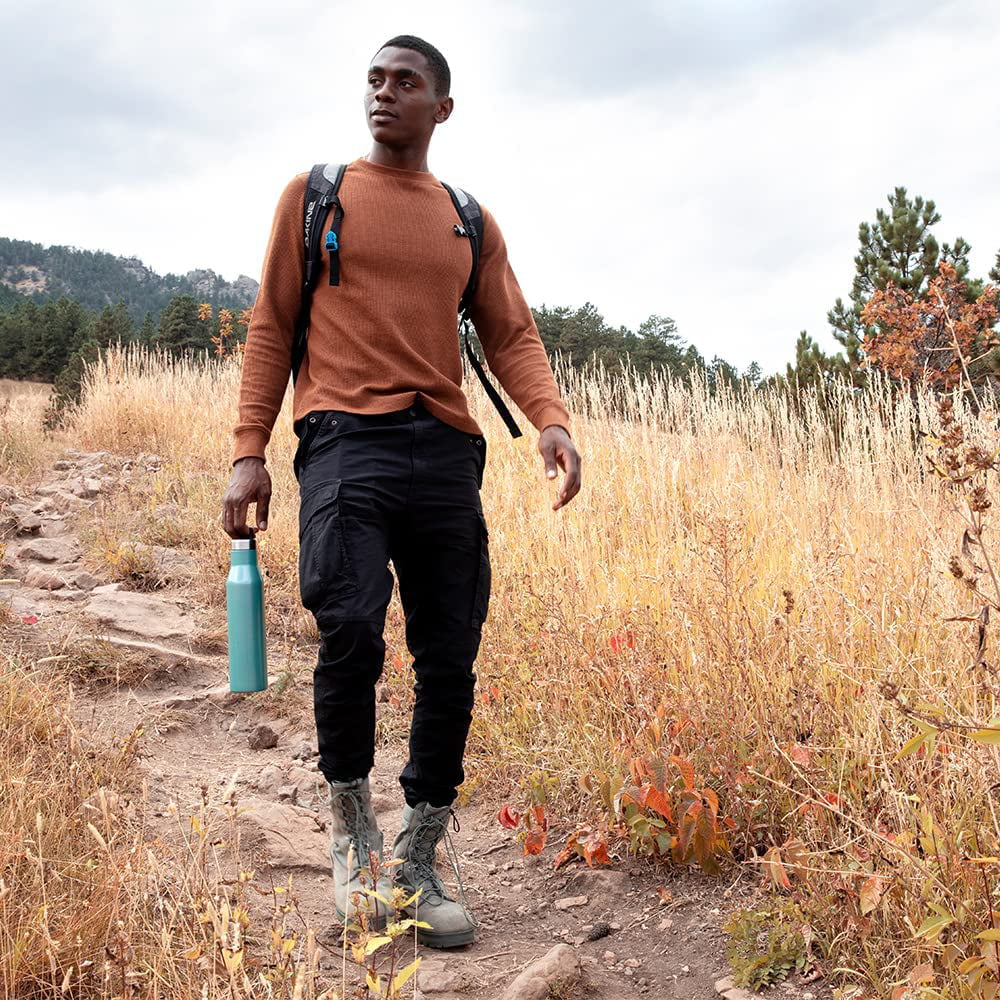 EcoVessel ASPEN Stainless Steel Insulated Water Bottle with Reflecta? Insulated Lid with Hidden Handle and Rubber Base - 25oz (Over The Rainbow)