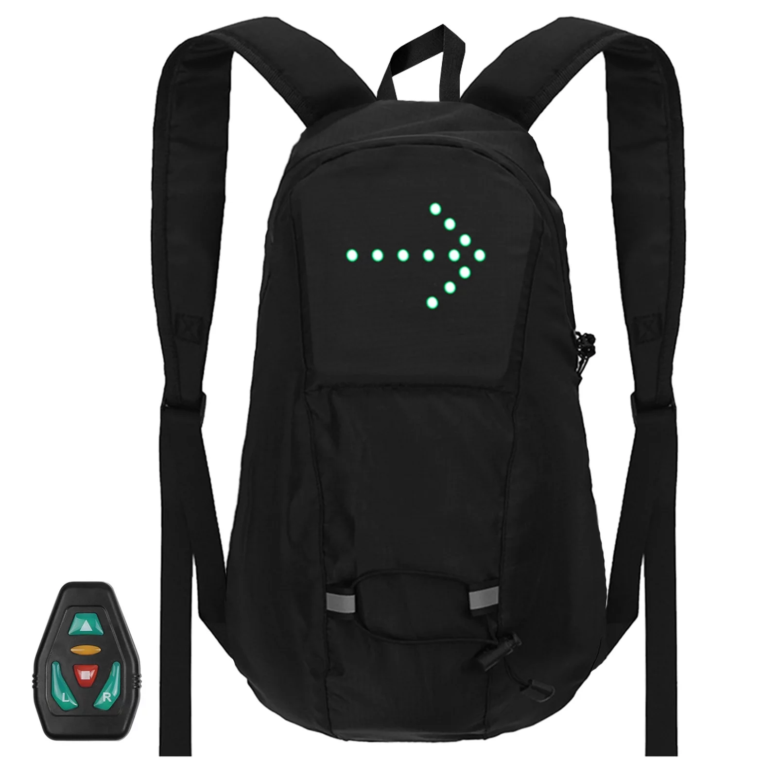 MABOTO LED Turn Signal Bike Pack 15L LED Backpack with Direction Indicator USB Rechargeable Safety Light Bag Waterproof Bicycle Backpack Wireless Remote Control Bicycle Bag Sports Vest Ultralight R