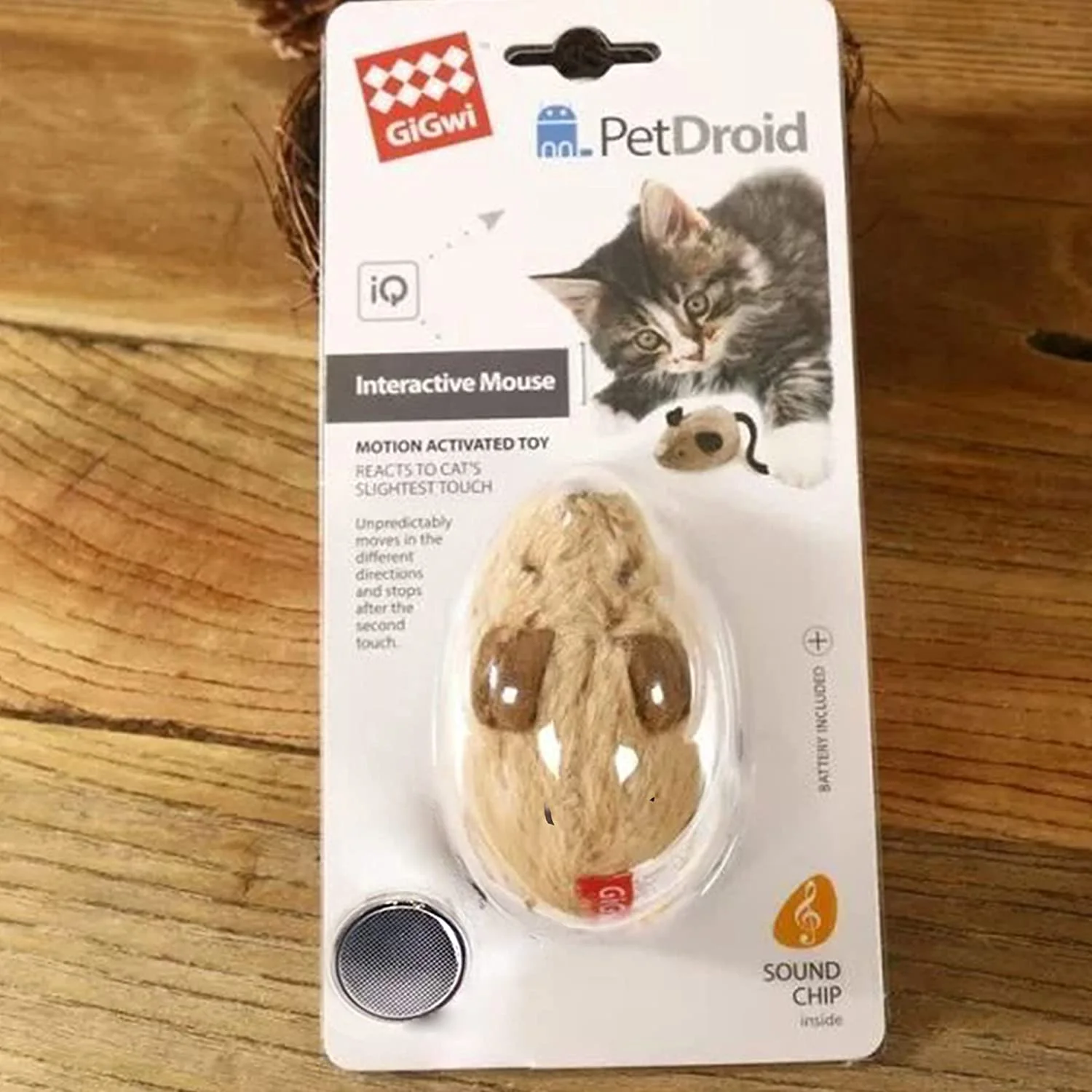 Vealind GiGwi Interactive Cat Toys Auto Moving Mice with Lifelike Squeaky Sound Mouse Toy (Coffee)