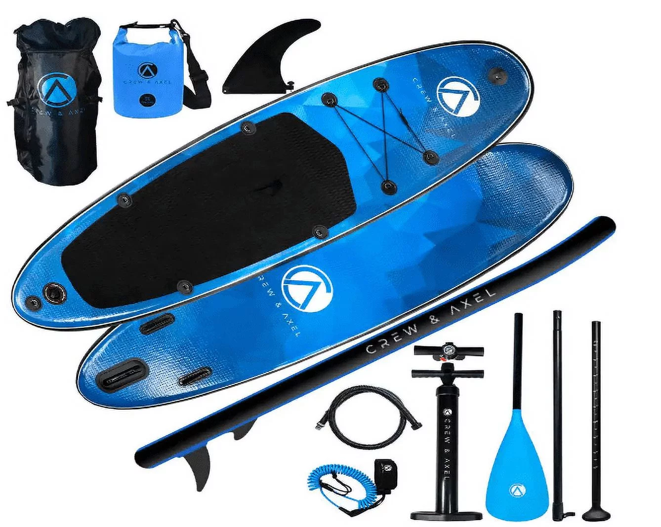 Inflatable Stand Up Paddle Board Non Slip SUP W Backpack, 3 Fins, Paddle, Pump (10 ft. x 33 in. x 6.2 in.) 17 lbs. Blue