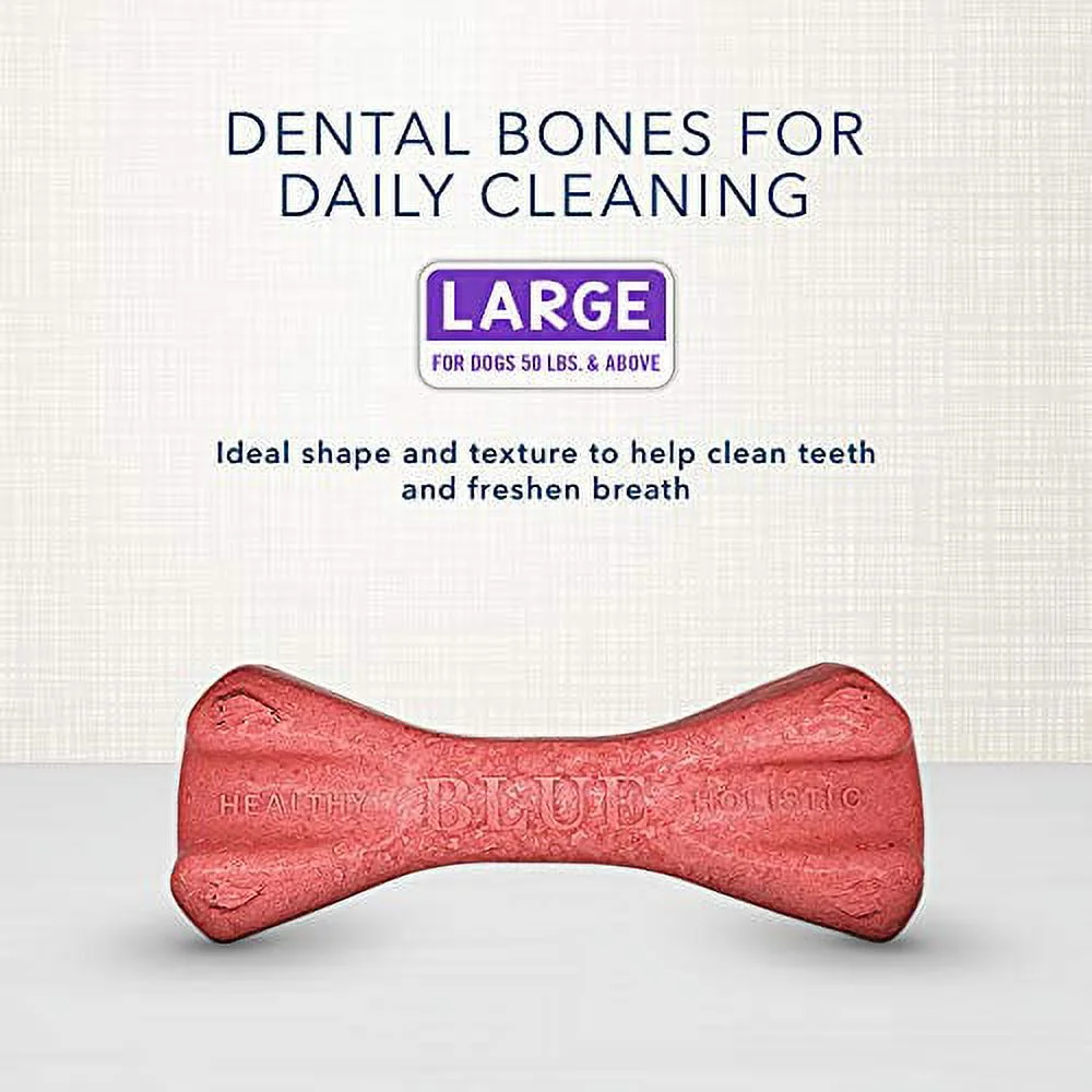 Blue Buffalo Dental Bones Large Natural Dental Chew Dog Treats, (50 lbs and up) 36-oz Bag Jumbo Pack