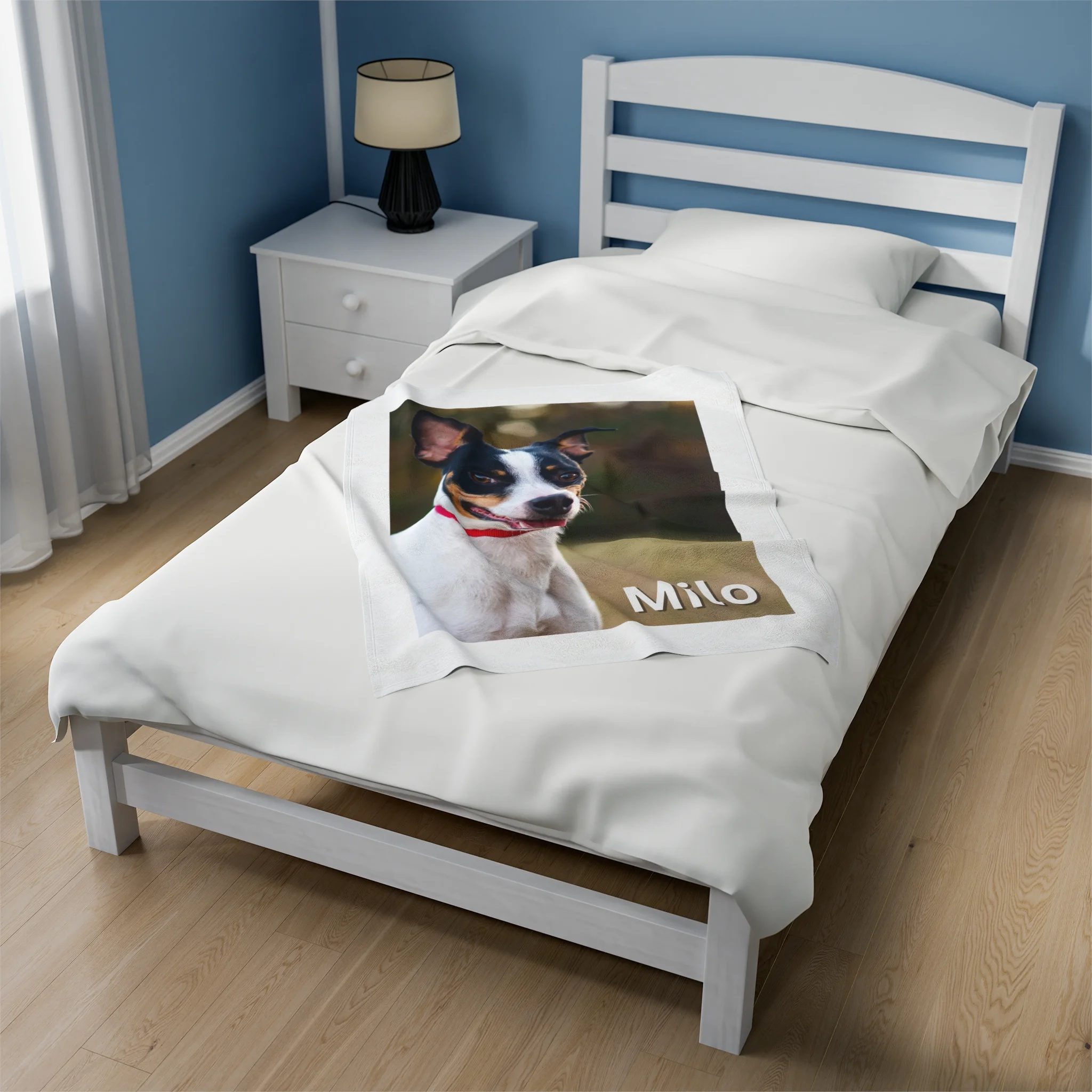 Rat Terrier Custom Photo Blanket Personalized Dog Gift 30x40 50x60 60x80