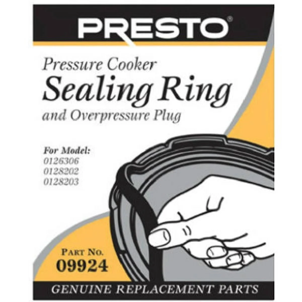 Presto 09924 Pressure Cooker Sealing Ring with Automatic Air Vent, Each