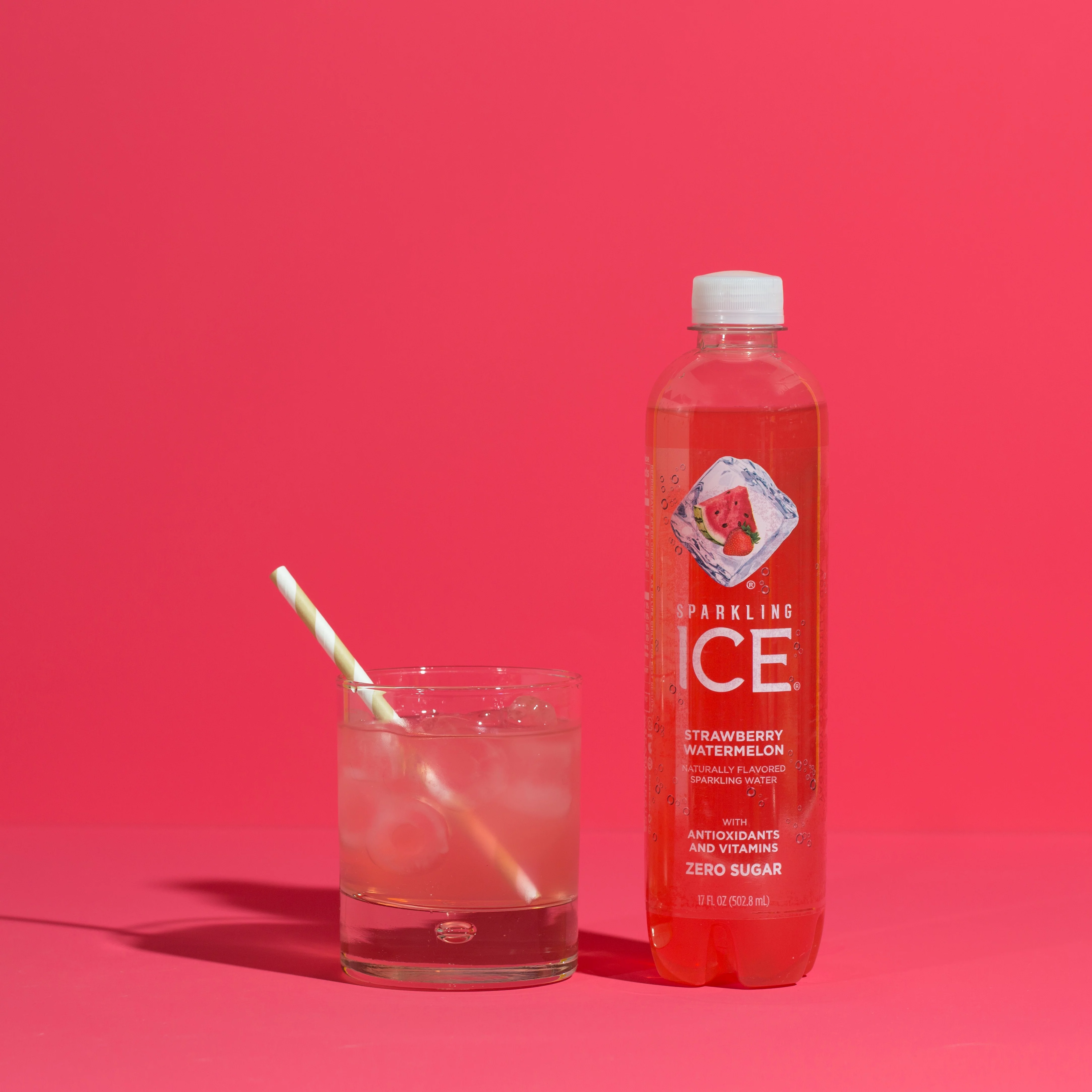 Sparkling Ice® Naturally Flavored Sparkling Water, Strawberry Watermelon 17 Fl Oz, (Pack of 12)