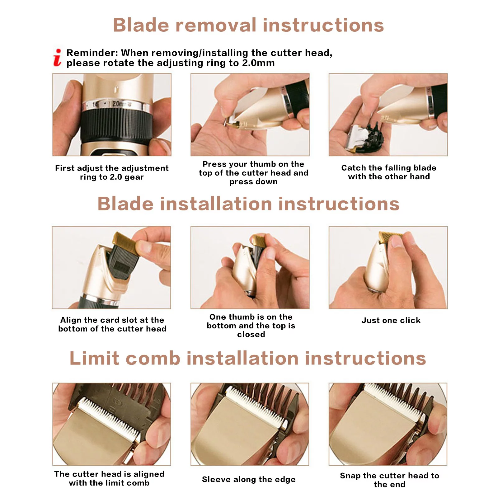 Pet Clipper Grooming Kit recargable Pet Cat Dog Hair Trimm er Set 10ml