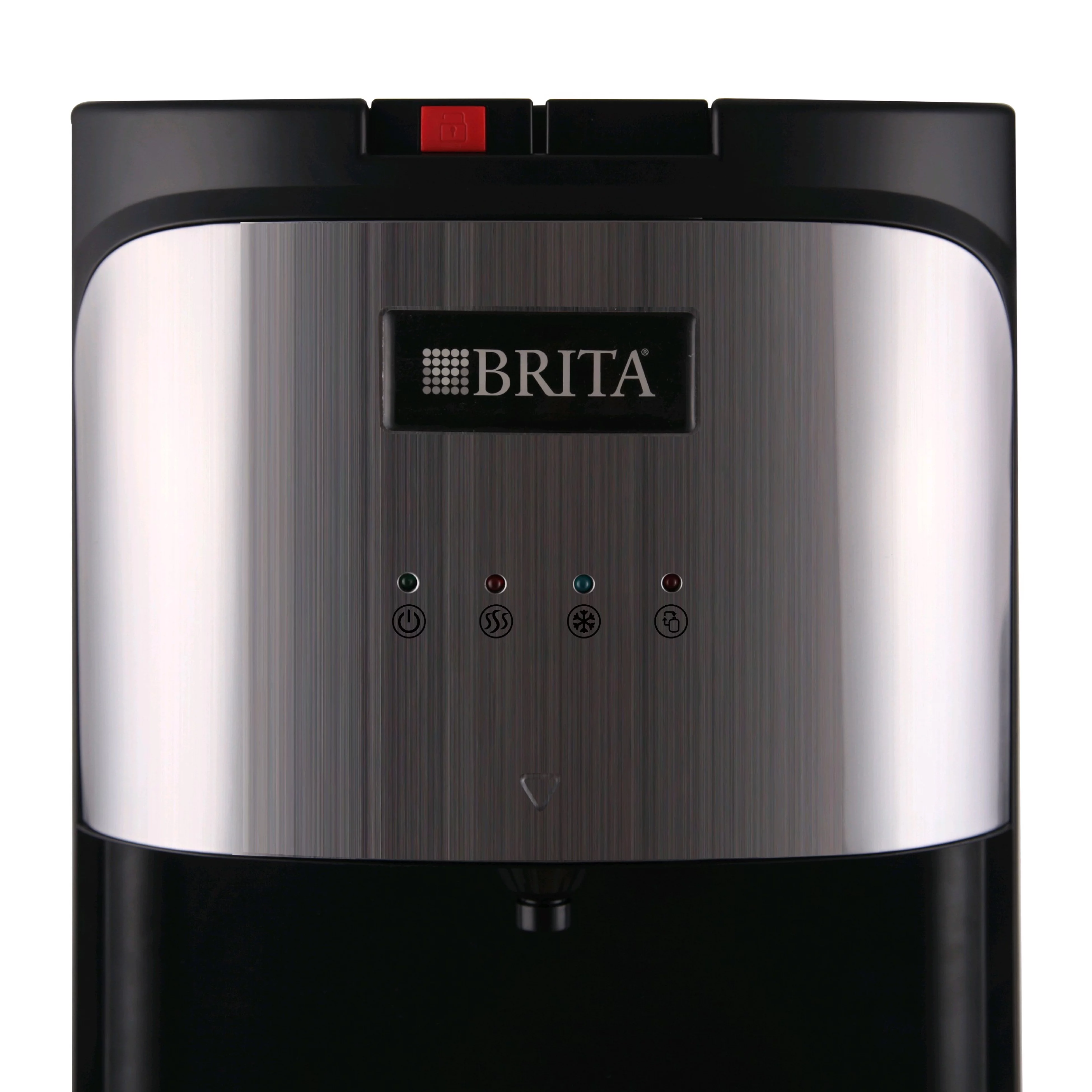 Brita Bottom-Loading Water Cooler with Built-In Brita Filter, Stainless-Steel, refill empty jug at any faucet, never buy plastic jugs of water again.