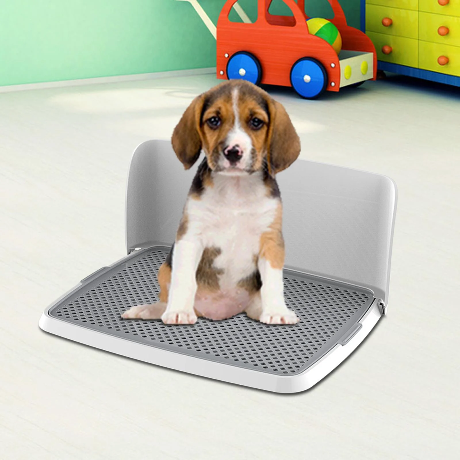 Dog Training Toilet Puppy Training Potty Tray Folding Indoor Outdoor 63cmx29cmx48cm