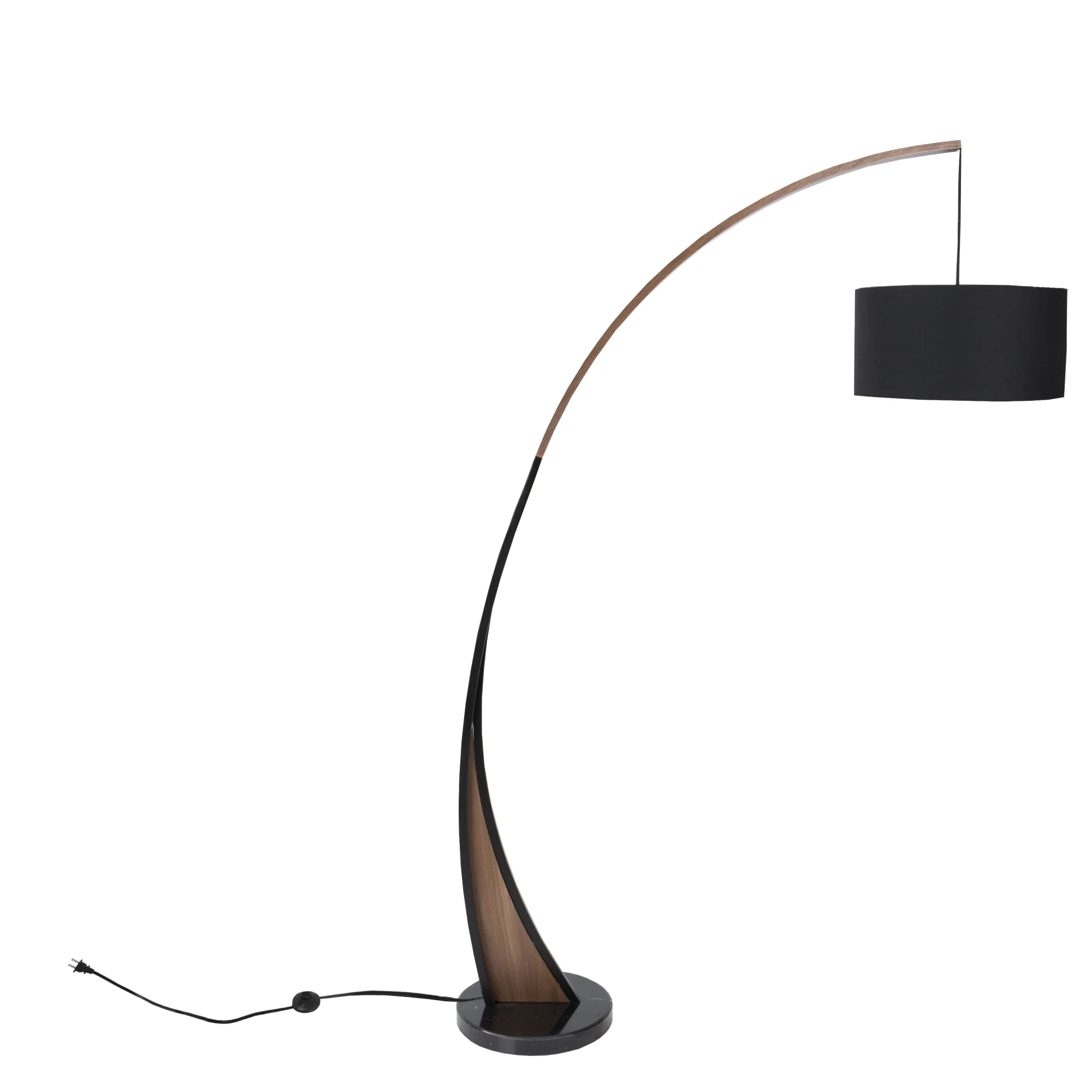 Modern Floor Lamp in Walnut and Black