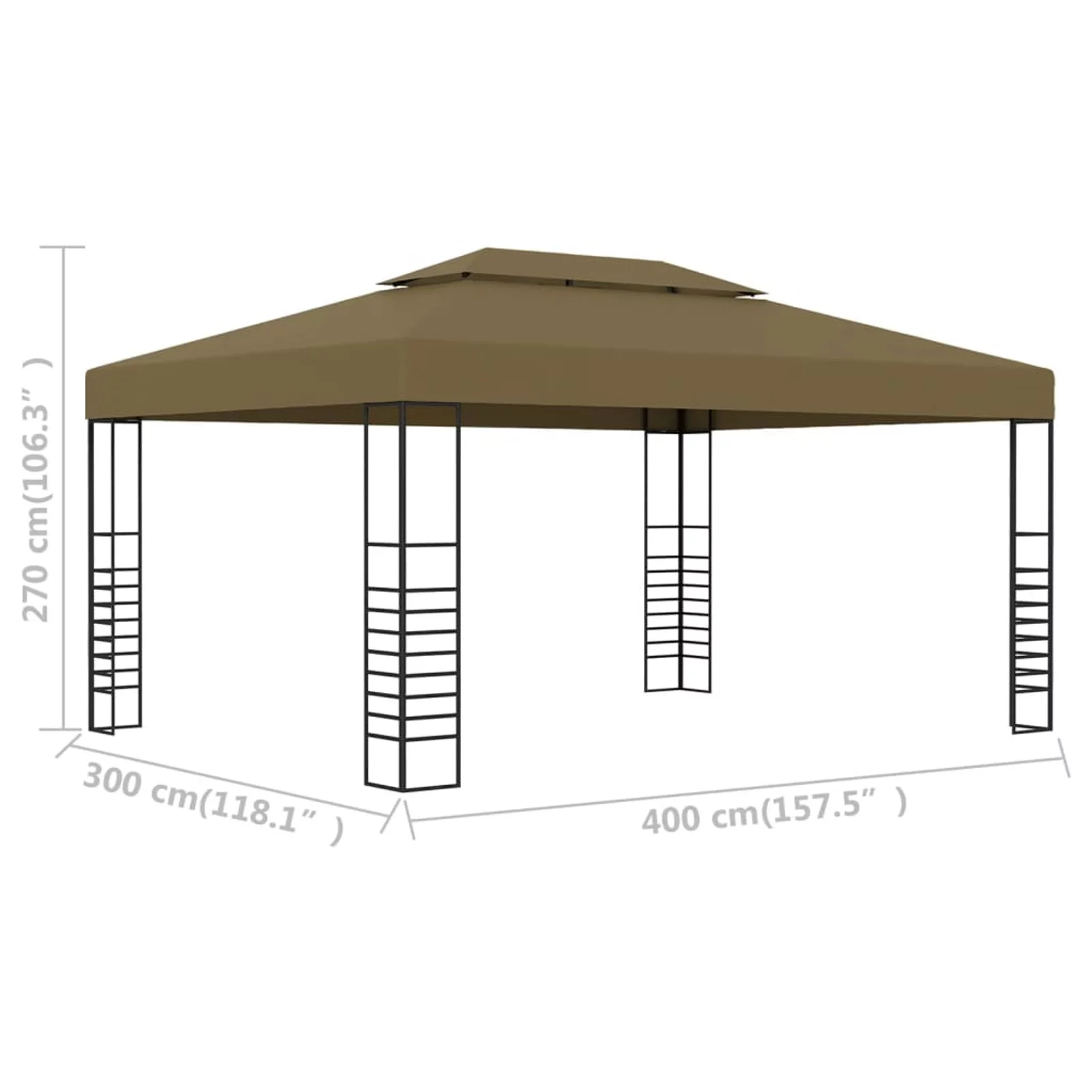 Andoer parcel,Taupe 0.6 /ft² Party Tent Roof Patio Pavilion With Roof Patio Tent PicnicPavilion With Steel Pop- Tent Picnic Tent Pop- Tent Vidaxl Canopy Tent Steel Frame Party Keketa