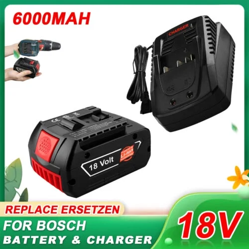 for Bosch BAT609 BAT618 GBA18V40 BAT619 BAT620 18V 6000mAh 2XBattery+Charger