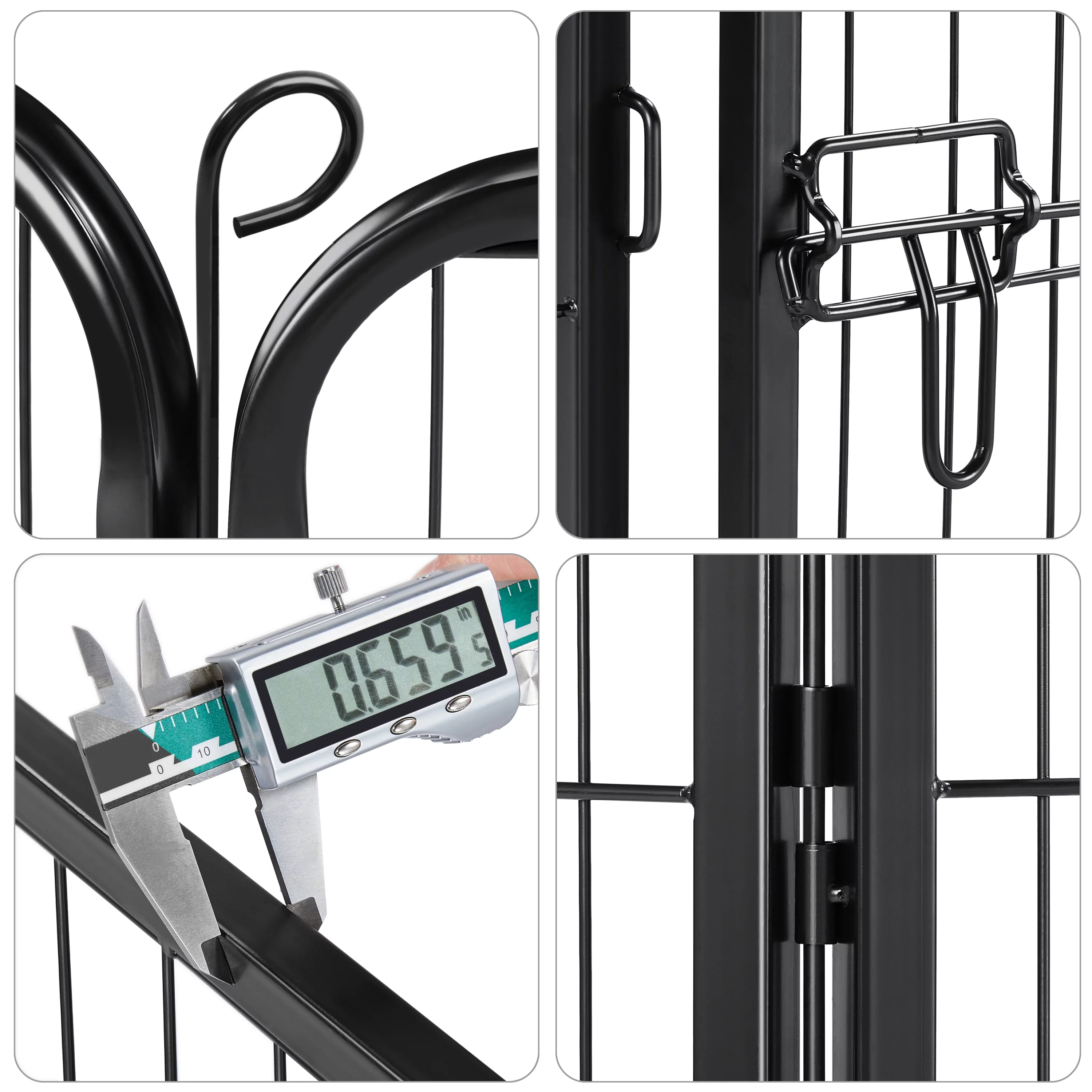 Yaheetech 24''H Metal Dog Playpen, Black, 16 Panels