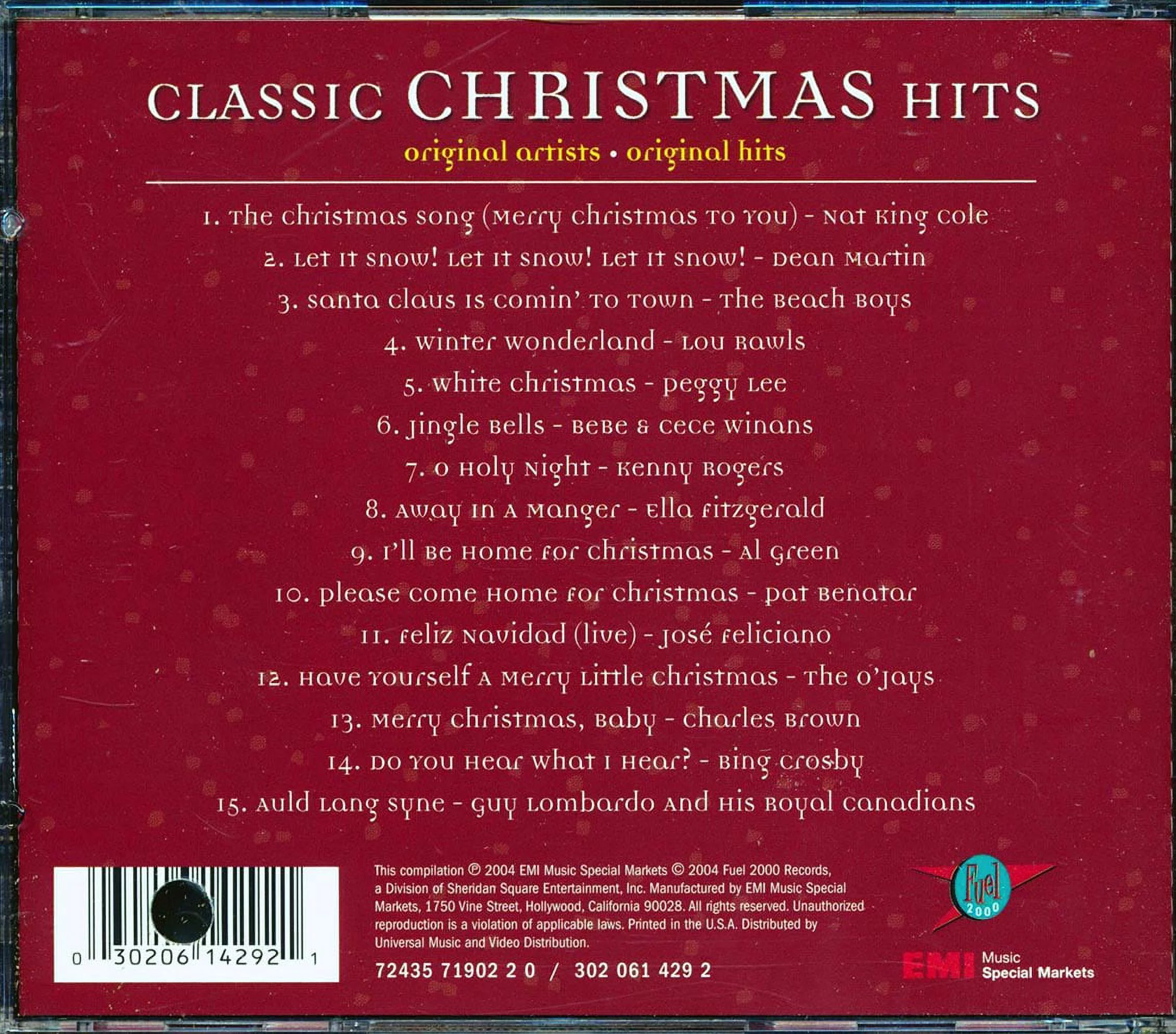 Nat King Cole, The Beach Boys, Dean Martin, Bing Crosby, Lou Rawls, Etc. - Classic Christmas Hits (marked/ltd stock) - CD